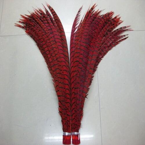 EMS Free Shipping 80-90cm 30-35 inch 50pcs lady Amherst pheasant Feather tail Red Pheasant tail feather