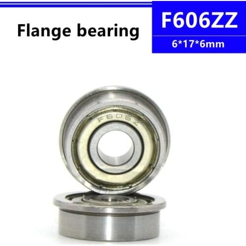 50pcs/100pcs F606ZZ 6*17*6mm LF1760ZZ flange deep groove ball bearing 6x17x6mm F606Z Flanged bearing