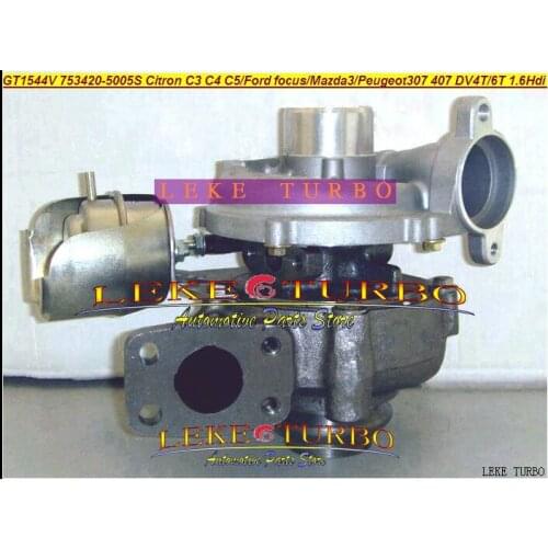 GT1544V 753420 750030 750030-0001 753420-5004S Turbo For Mazda 3 For Citroen C3 C4 C5 For Peugeot 206 407 DV6TED4 DV4T 9HZ 1.6L