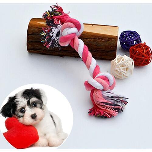 Cotton Funny Rope Pet Toy Dog Cat Toy Double Knot Braided Bone Shape Puppy Chew Interactive Puzzle Toy Cleaning Tooth Pet Toys