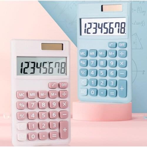 Portable Calculator 8 Digits Display Dual Power Supply Desktop Calculators Office School Calculators Financial Accounting Tools