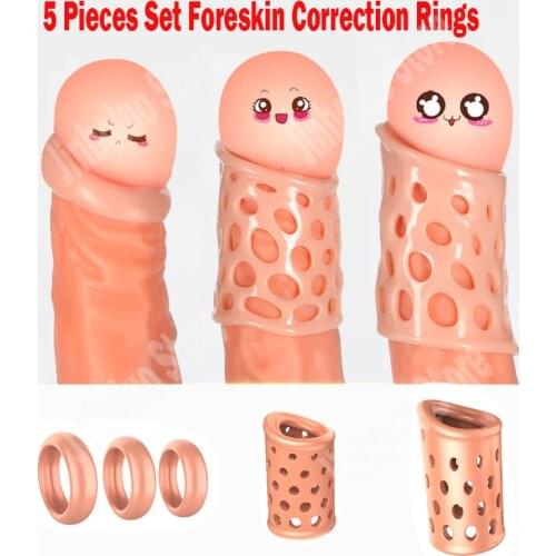 Cock Rings Erotic Dick Rings Penis Glans Foreskin Corrector Rings Foreskin Ring Phimosis Correction Ring Male Chastity Cage