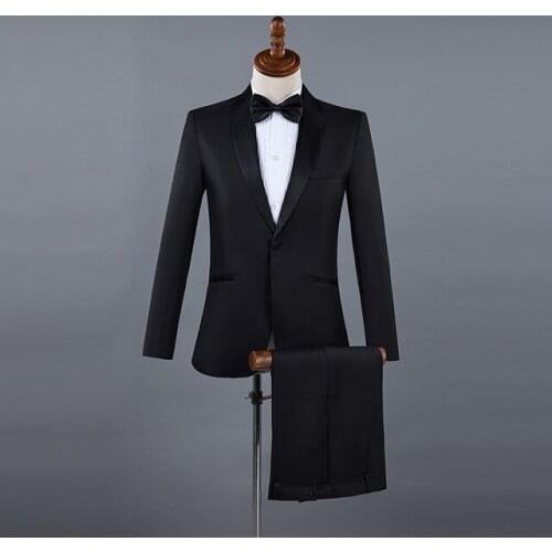 Handsome Black Shawl Colorful Men Suits Costume Homme Wedding Groom Tuxedo Terno Masculino Slim Fit Prom Blazer 2 Pieces