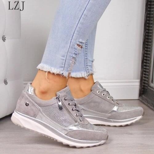 Womens Wedges Sneakers women Vulcanize Shoes Sequins Shake Shoes Fashion Girls Sport Shoes Woman Sneakers Shoes Footwear