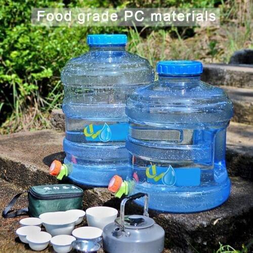 11.3L Large Capacity Round PC Storage Bucket With Faucet Portable Outdoor Drinking Bucket Water Container Water Tank Bucket