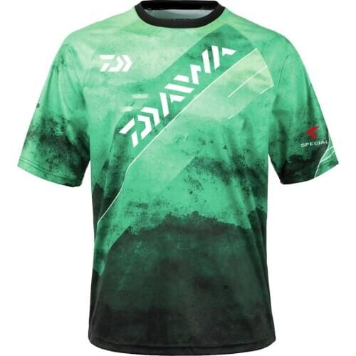 DAIWA Fishing Tee Summer Outdoor Breathable Quick Dry Fishing Tshirt Men Sports Golf Cycling Running Coolmax Fishing Clothes