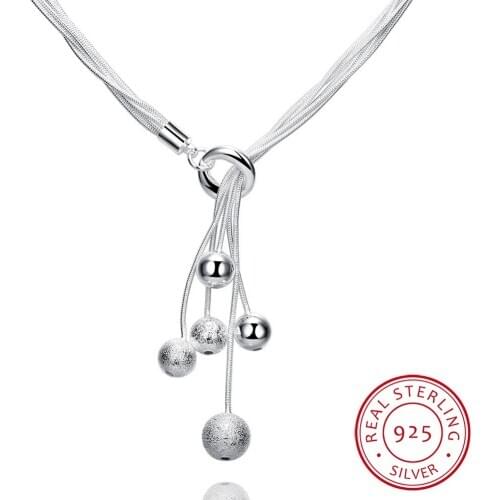 Small O Squash Pendant Necklace 18 inch Simple Round Pendant Fashion Rolo Moving Charm Zirconia Sterling Silver Necklace Jewelry