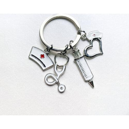 New Nurse Medical Box Medical Keychain Syringe Stethoscope Keychain Gift for Doctors and Nurses
