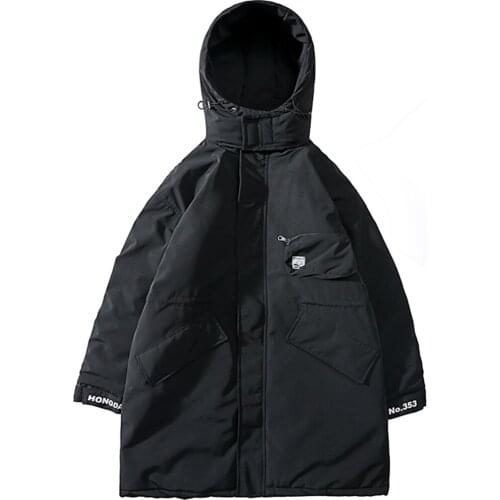 New Style Winter Letter Printing Medium Length Clothes Hipster Casual King Size Lovers Coat With Nood