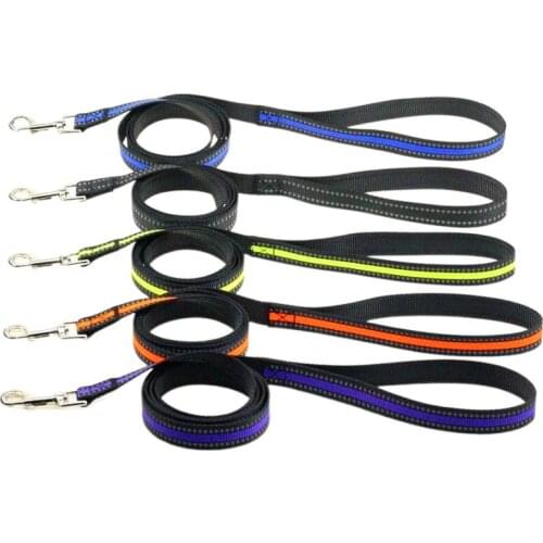 Dog Leash 120cm Colorful Reflective Nylon Pet Lead Strap Belt for Running Training Walking Pet Accessories