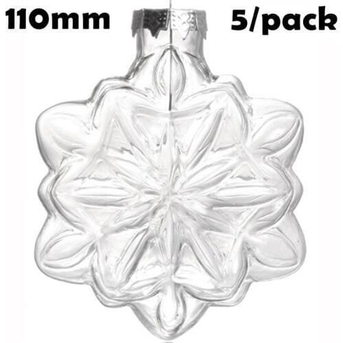 Promotion - DIY Paintable Home Event Garden Glass Christmas Decoration Ornament 110*40mm Glass Snowflake, 5/Pack