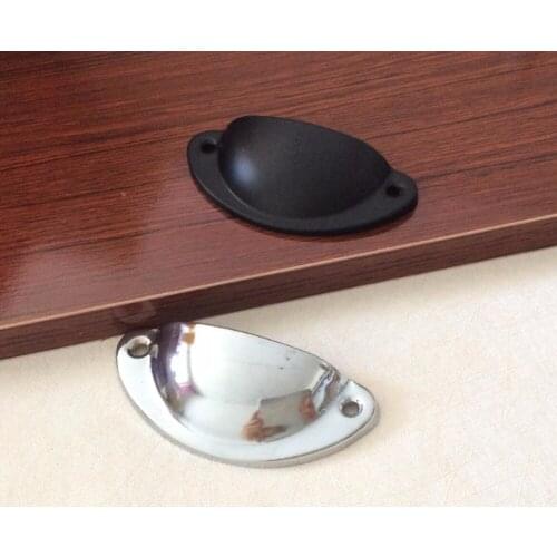 Modern Black Silver Shell Pulls Knobs Drawer Pulls Handles knobs Dresser Handles / Cabinet Handles Kitchen Decorative Hardware