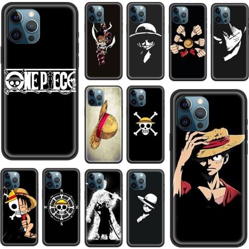 Silicone Case for iPhone 11 Pro Max 12 Mini 7 8 Plus XR X XS Phone Funda Cover SE 2020 6 6S 5 5S Shell One Piece Ace Anime Capa