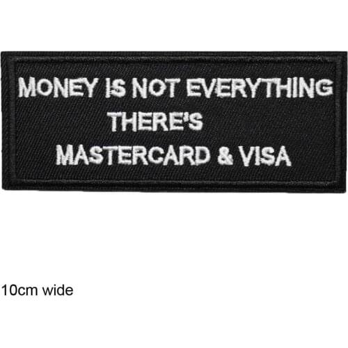 Good Quality Inspirational Saying Money is not everything Letters Iron On Embroidered Clothes Patches For Clothing