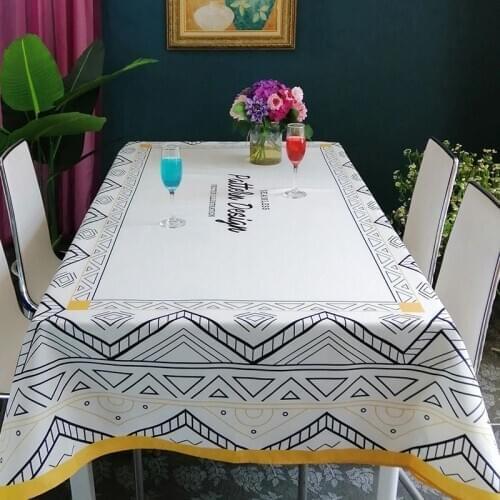 Waterproof tablecloth household rectangular tablecloth holiday decoration tablecloth fashion geometric table mat have 25 colors