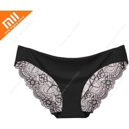 Xiaomi 1pcs Seamless Briefs Panties Woman Lace Hollow Out Underwear Female Sexy Comfortable Breathable Briefs Underwear Woman