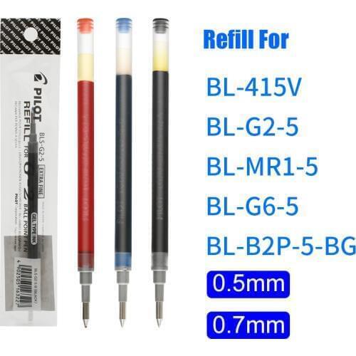 Japanese Stationery PILOT 0.5mm 0.7mm Gel Pen Refill For G2 Sign Pen Student Pen Smooth Gel Ink Office Supplies BLS-G2-5