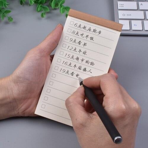 7x14cm student schedule kraft paper notebook tearable memo portable small grid book study planner mini notepad budget planner