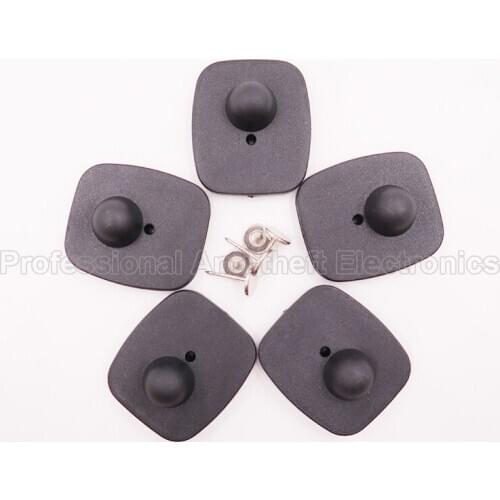 Eas rf hard tag security tag mini square clothes tag 8.2mhz 48*42mm with nails 1000pcs