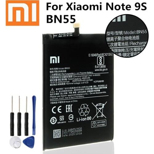 00% nEW Original 5020mAh BN55 Replacement Battery For Xiaomi Redmi Note 9 S Note 9S Note9S Mobile Phone Batteries