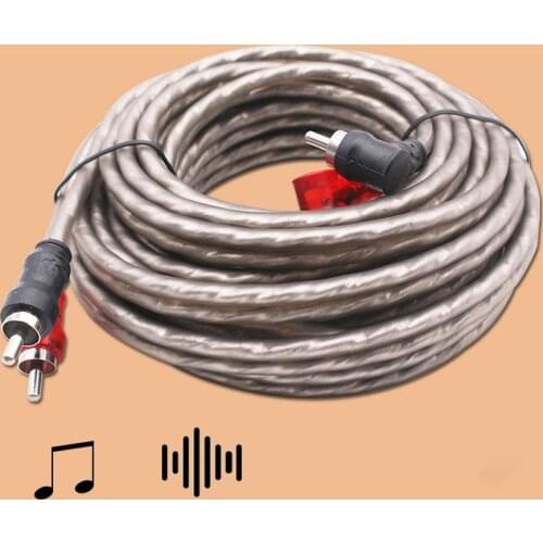 1/2/3M Car Audio Signal Wire Pure Copper RCA Power Amplifier Audio Signal Cable Auto Audio Modification Wiring Kits