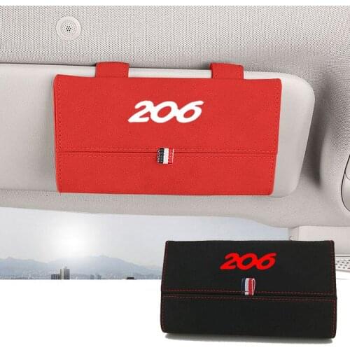 1pc For Peugeot 206 Flocking Car Glasses Box Storage Holder Auto Sunglasses Case Sunglasses Holder Organizer Accessories