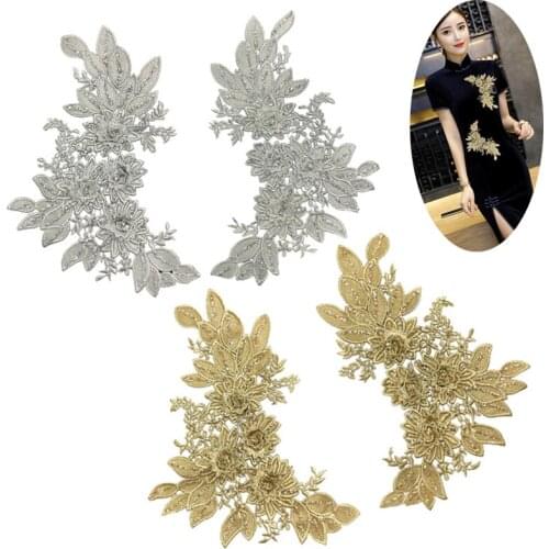 10 pairs Flower Glitter parches ropa bordados Sew On Sequined Patches Embroidered Patch For Clothes Jeans Jacket Patchwork Badge