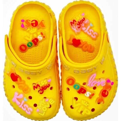 10pcs/Lot PVC Glow Up jIBZ Croc Charms English Phrase Jibits Croc Shoe Charms Decorations Accessories Kids Gift