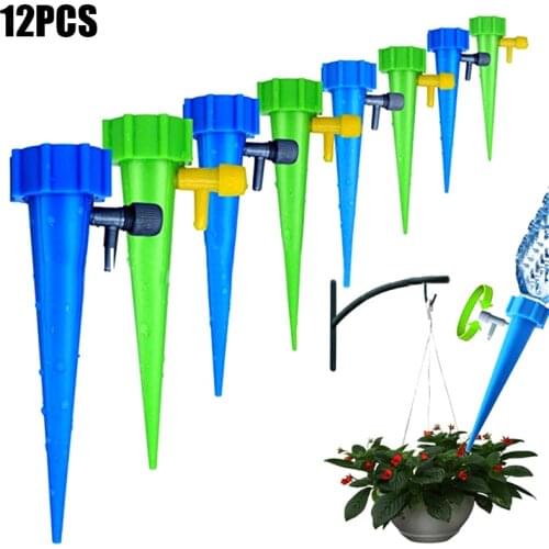 12pcs Plant Self Watering Spikes Stakes Automatic Valve Waterer Device For Garden Lawn Plant Pot