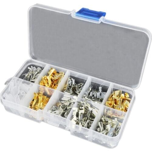 150Pcs 6.3MM 2.8MM 4.8MM 4.0MM Male Female Car Spade Connector Splice Crimp Wire Terminals for Motorcycle Bike Car