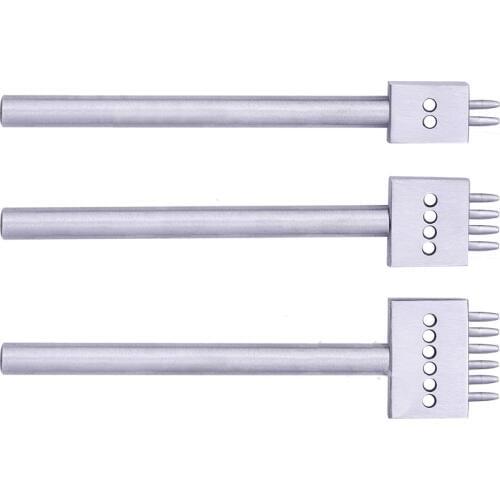 4/5/6/8mm Leather Spacing Hole Tool Leather Craft 1mm Hole Diameter Punch Tools Round Row Punch Drilling Tool 2/4/6 Prong Hole