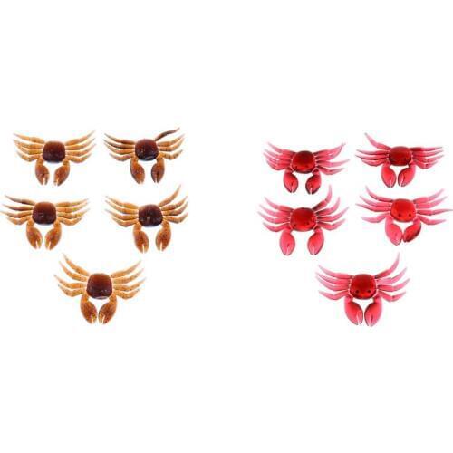 5x Fishing Tackle Soft Lure 3D Crab Simulation Saltwater Artificial Bait Gliding Action leurres de peche Senuelos de pesca