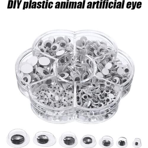 700PCS Self Adhesive Googly Eyes 4-12mm Sizes Mixed Plastic Doll Eyes DIY Doll Bear Handmade Crafts Decorative Supplies