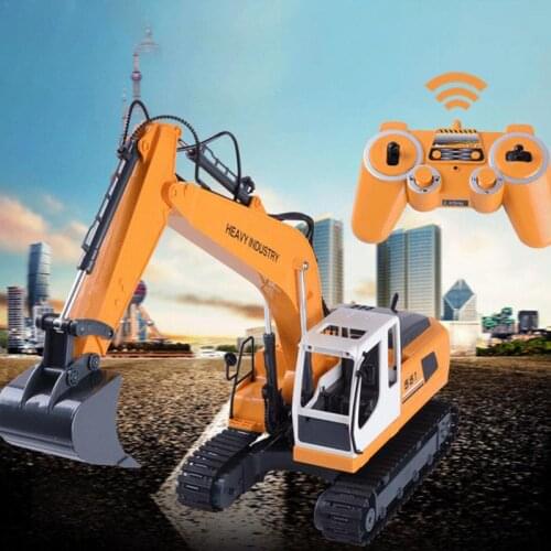Wireless Gamepad DIY Engineering Vehicle Toy Digging Drilling Gripping 3in1 Alloy Excavator Remote Control Toy 17 Channels