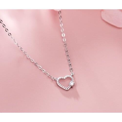 Colusiwei 2020 New Authentic 925 Sterling Silver Female Heart Pendant Necklace Fashion Necklace Wedding Engagement Accessories