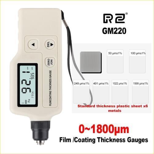 RZ Film coating thickness gauge Smart Sensor Auto Calibration Digital Thickness Meter Tester Professional LCD Display GM220