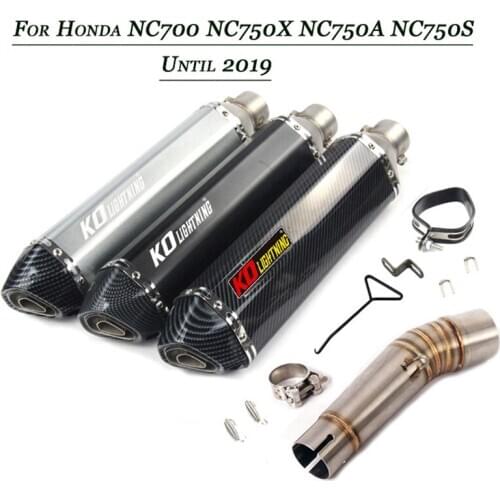 For Honda NC750S NC700 NC750X NC750A Motorcycle 51mm Set System Middle Link Pipe Escape Exhaust Muffler Tubes DB Killer Refit
