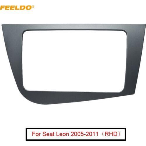 FEELDO Car 2Din Stereo Radio Fascia Frame Adapter for Seat Leon 2005-2011（RHD）Audio Dash Plate Panel Mount Trim Kit #MX4098