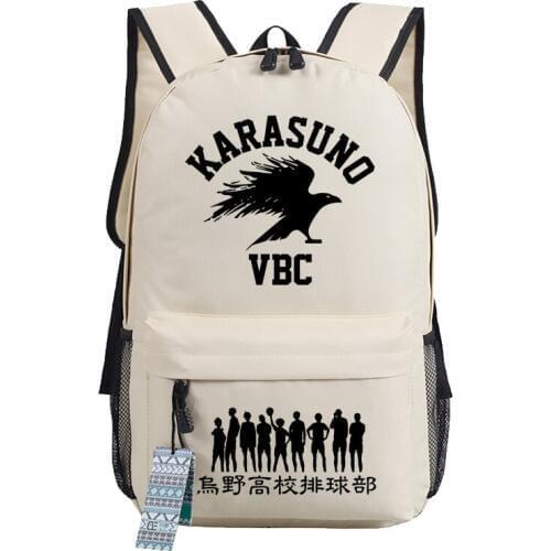 Haikyuu Karasuno VBC Women Backpack Canvas Travel Bagpack School Backpacks For Teenage Girls Anime Bookbag Rugzak Shoulder Bags