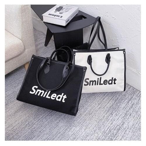 Canvas Totes Bags Purses and Handbags for Women 2021 Fashion Girls Female Shopper Casual New Letter Design Large Capacity Wallet