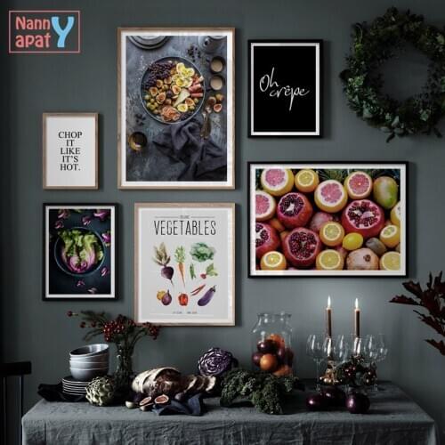 Nordic Style Canvas Painting Modern Home Decoration Vegetables and Fruits Modular Printed Pictures Wall Artwork Kitchen Poster