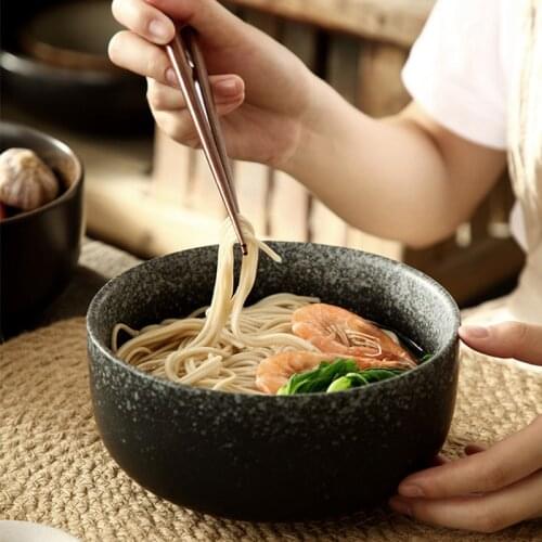 Ceramic Japanese Style Instant Noodle Bowl Salad Home Ramen Snack Large Soup Bowl Tableware Creative Kitchen Fast Food Tableware