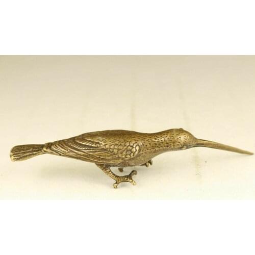Chinese old bronze Animal Handcarved casting kingfisher bird statue figure