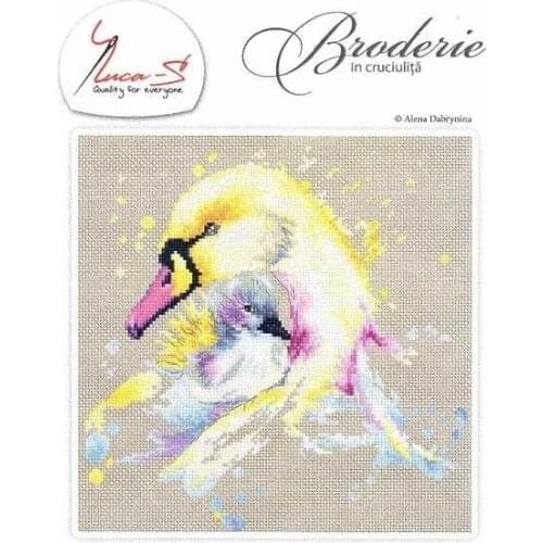 -Luca-S B2297 Swan mother and child 33-33 Counted Cross Stitch 11CT 14CT 18CT Cross Stitch Kits Embroidery Needlework Sets