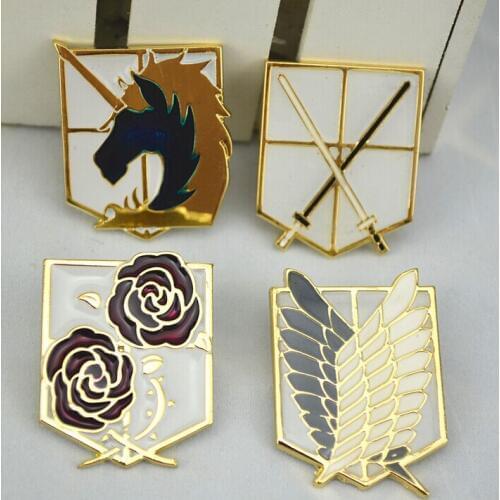 Attack on Titan badge Survey Corps Wings of Liberty COS metal emblem badge brooch cosplay badge