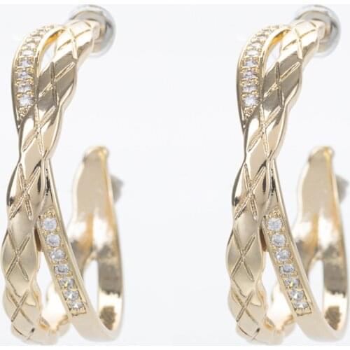 Fashionable Cross Shiny Zircon Big Earrings For Wedding Parties To Send Friends hoop earrings