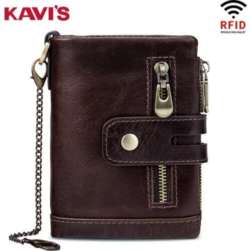 Multi-card Crazy Horse Genuine Leather Mens Wallet Man RFID Blocking Extra Capacity Men Wallet Coin Purse card Holder