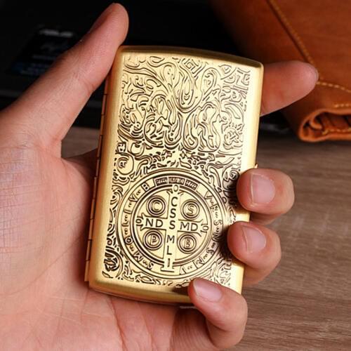 Mens Pocket Cigarette Box Personalized 12 Sticks Vintage Metal Constantine Cigarette Boxes Holders Smoking Cigarette Case