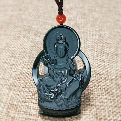 Hetian Jade Pendant Bodhisattva Manjusri, Patron Saint of The To Keep Peace