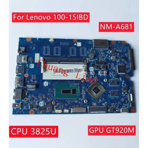 NM-A681 For Lenovo 100-15IBD Laptop motherboard with CPU 3825U GPU GT920M DDR3L FRU 5B20K25456 100% Fully Tested